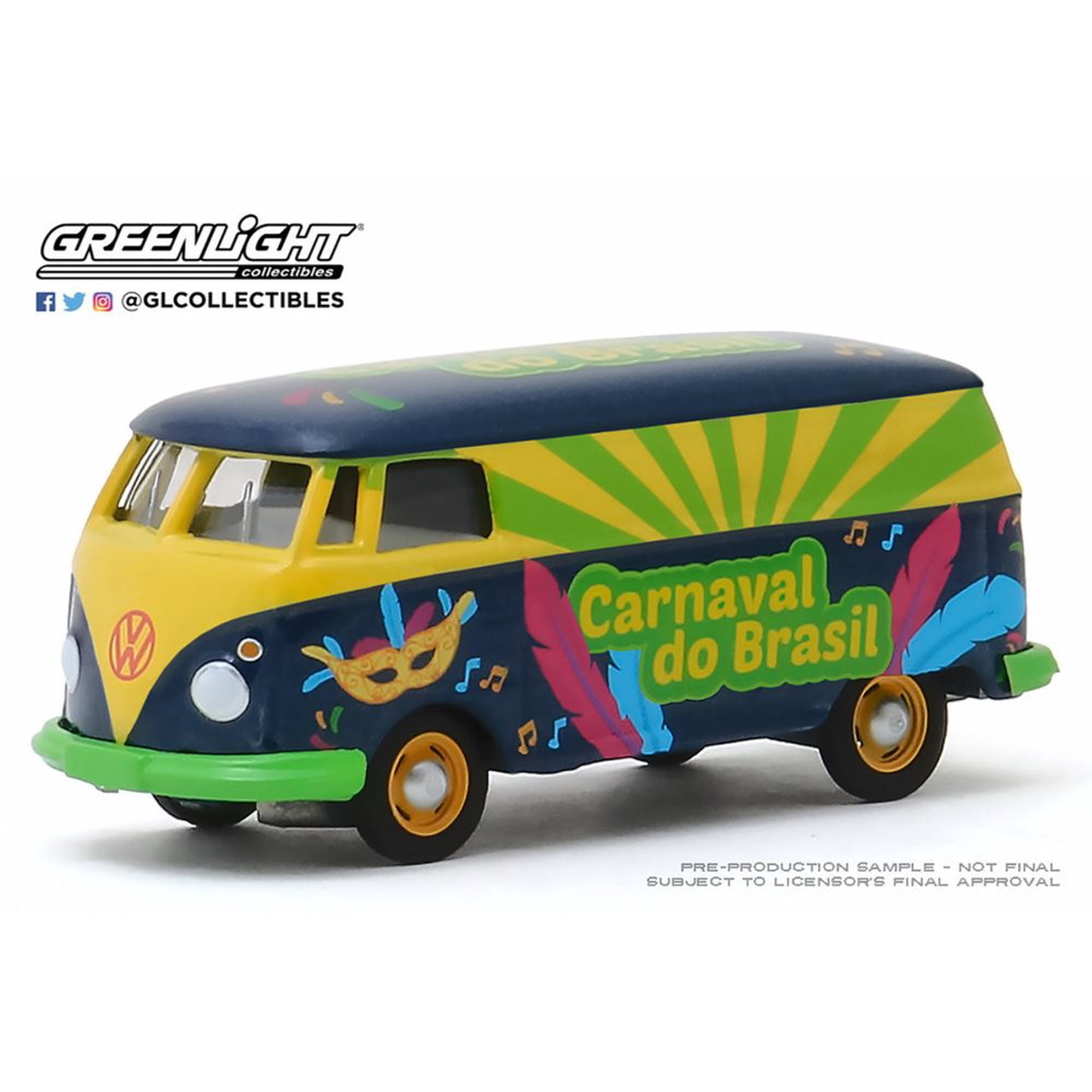 Volkswagen Type 2 Panel Van Carnaval do Brasil 2020 - Greenlight 30127/48 - 1/64 scale Diecast Model Toy Car