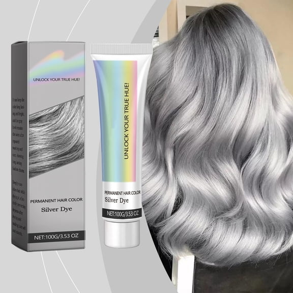 Silver Hair Dye, Hair Dye, Hair Coloring Products, Long-Lasting Color-Lock Hair Dye 100g