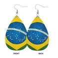 thumbnail image 2 of Faux Leather Earrings Earring Brazilian Flag Teardrop Dangle Earrings For Women Jewelry, 2 of 6