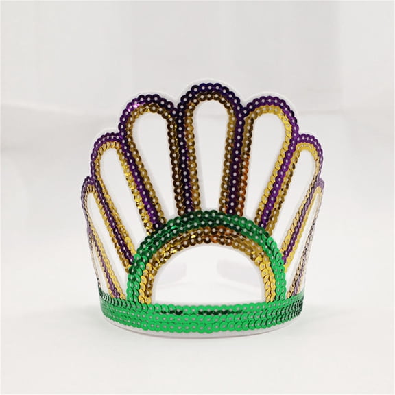 Carnival Colorful Sequin Crown Tiara Prom Party Decoration Birthday Crown Holiday Dress Up Hair Accessories