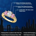 thumbnail image 2 of Gem Stone King 18K Yellow Gold Plated Silver White Topaz and Pink Sapphire Filigree Style 3 Stone Ring for Women (2.70 Cttw, Oval 8X6MM and 6X4MM) (Size 9), 2 of 6