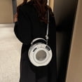 thumbnail image 5 of Wiywef Round Handbag Pu Leather Shoulder Bag for Women, Fashion Crossbody Bag Small Round Tote Bag Casual Purse Handbag, 5 of 7