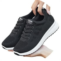 XIMIN Women's Mesh Sneakers Slip On Walking Low Tops Shoes Running Shoes Lightweight Gym Trainers Shoes Non Slip Workout Shoes Round Toe Lace Up Casual Tennis Shoes