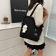 thumbnail image 4 of Bolso de hombro de lona para mujer, bolso de mensajero escolar de gran capacidad para estudiantes (negro) Ndcxsfigh Para Estrenar, 4 of 6