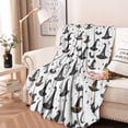 thumbnail image 2 of Halloween Witch Hats and Bats Round Blanket,Comfortable Soft Flannel Throw Blanket,All Season,Warm Lightweight Blankets for Sofa Bed Couch Living Room Chair 47"x47", 2 of 5