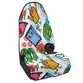 thumbnail image 2 of POLERO Cartoon Monster Doodle Waterproof Car Seat Cover, Sweat Proof Terry Cloth Non Slip Cover for Cars SUVs Sedans and Vans, 2 of 7