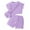 Purple, variant on WOYY Toddler Girls Summer Outfits Puff Short Sleeve T Shirt Shorts Bag 3Pcs Set, Sizes 3-4T