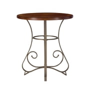 Powell Hamilton Round Pub Table, Matte Pewter and Bronze