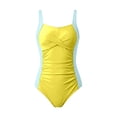 thumbnail image 5 of Xijirk Girls One Piece Swimsuit with Ruffle Detail Adjustable Shoulder Straps and Removable Soft Cups,Yellow,13-14 Years, 5 of 5
