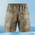 thumbnail image 4 of Mens Shorts Plus Size Elastic Waisted Drawstring Solid Color Comfy Summer Loose Shorts with Pocket Brown L, 4 of 8