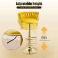 thumbnail image 5 of Villeston 360°Swivel Bar Stools Velvet Upholstered Adjustable Bar Chairs Set of 2 with Back & Footrest for Home and Kitchen,Mustard Yellow, 5 of 9