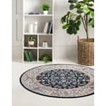 thumbnail image 3 of Rugs.com Rabia Collection Rug – 10' Round Navy Blue Low Rug Perfect For Kitchens, Dining Rooms, 3 of 8