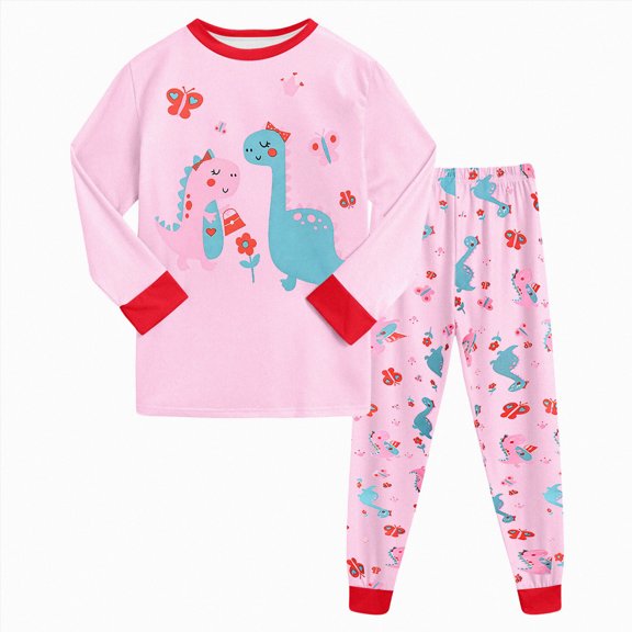 Toddler & Little Boys Pajamas Soft Snug-fit Long Sleeve PJ Set Kid Sleepwear 6-12 Months 12-24 Months 2t 3t 4t 5t 6t 7t 8t 9t Children(Light Pink,6-7 Years)