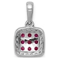 thumbnail image 5 of Auriga Fine Jewelry 14K White Gold Diamond and .23 Ruby Square Halo Pendant for Women, 5 of 6