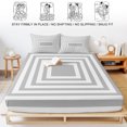 thumbnail image 5 of Twin XL Size Fitted Sheet Set - Black Grey Geometric 2 Piece Bedding Sets 16" Deep Pocket Fitted Sheet with 1 Pillowcases, Square Minimalist Modern Brushed Microfiber Hotel Luxury Bed Sheets, 5 of 9