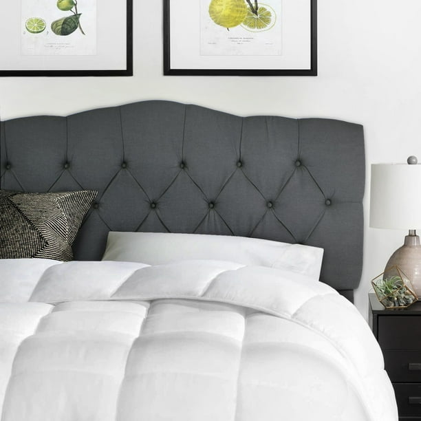 Barton Upholstered Full Queen Headboard Bed Frame Button Bedroom Furniture Gray Walmart Com Walmart Com