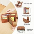 thumbnail image 6 of Small Wallets for Women Leather RFID Blocking Bifold Double Zipper Pockets Wallet Card Case Purse with 2 ID Windows, 6 of 6