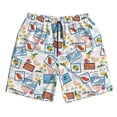 thumbnail image 3 of Uemuo Stamp Pattern Men's Swim Trunks Hawaiian Beach Bathing Suit Swimsuits Beach Quick-Dry Shorts with Pockets-XX-Large, 3 of 9