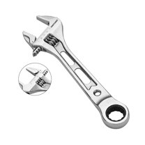 MAXPOWER Adjustable Wrench with Gear Box End, Metric and SAE, 8 Inch