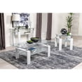 thumbnail image 5 of Pemberly Row Metal Rectangular Glass Top Coffee Table With Shelf White, 5 of 7