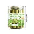 thumbnail image 3 of Freeze-Dried Cat Grass Sticks, Cat Dental Chew Treats - 1 Jar (16 Pieces), 100g, Natural Grass for Teeth Cleaning, Crunchy Texture - For Cats, Kittens, Indoor Cats, Daily Chewing, 3 of 9