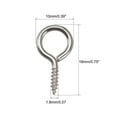 thumbnail image 4 of Uxcell 50Pcs Screw Eye Hooks Self Tapping Screws Screw-in Hanger Eye-Shape Hooks Silver 0.75", 4 of 5