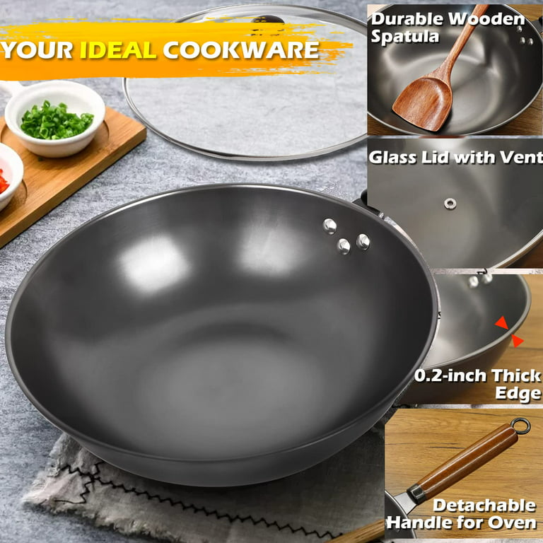 Wok with Glass Lid