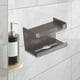 thumbnail image 4 of Soporte adhesivo de plástico antióxido para papel higiénico montado en la pared de color gris, portarrollos de baño, 4 of 6