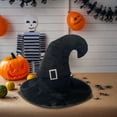 thumbnail image 3 of Happydeer Velvet Witch Hat with Mysterious Button Design, Wide Brim Cap, Solid Color, 3 of 11
