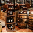 thumbnail image 5 of Freestanding Rustic Wooden Wine Barrel Storage - Wine Bottle Holder and Organizer Ideal for Home Decor, Bar Display, Cellar Accessories, and Dining or Living Room Decorative Wine Shelf, 5 of 8