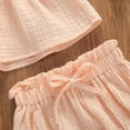 thumbnail image 4 of Franhais Baby Girl Clothes Suit Monochrome Cool Ruffle Short Sleeve Top Stretch Shorts Set, 4 of 8