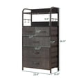 thumbnail image 2 of WALYWIK 5 Drawers Dresser, Tall Dresser for Bedroom, Fabric Drawer Organizer Unit, Chest of Drawers with Hooks, Open Shelf for Closet, Living Room, Hallway, Entryway, 2 of 7