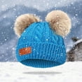 thumbnail image 4 of Ausyst Hats Clearance! NEW 1-11 Years Old For Girls Boys Kids Winter Beanie Hat Warm Knit Thick Ski Cap With Fluff Ball, 4 of 7