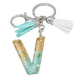 thumbnail image 1 of pstuiky Llavero con borla verde, colgante de cristal, lámina dorada, joyería de piedra, colgante, bolso, llavero, 1 of 2
