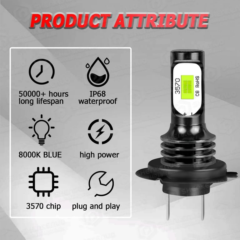 order H7♡ 2x H7 LED Headlight 8000K Blue For Kawasaki ZX636 Ninja ZX