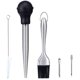 thumbnail image 2 of Best Utensils Bombilla de silicona de grado comercial de pavo Baster de acero inoxidable que incluye 2 agujas de inyector de adobo y cepillo para una fácil limpieza ShuxiuWang 1327533083980, 2 of 5