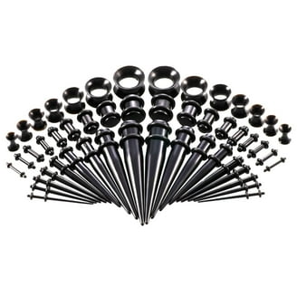 Kit Di Espansione Orecchie Vogem 54 Pezzi: Da 14G A 00G (1,6 Mm - 10 Mm). Coni A Spirale, Coni E Tappi In Acrilico. Set Completo Per Piercing Donna E Uomo, Vari Colori.