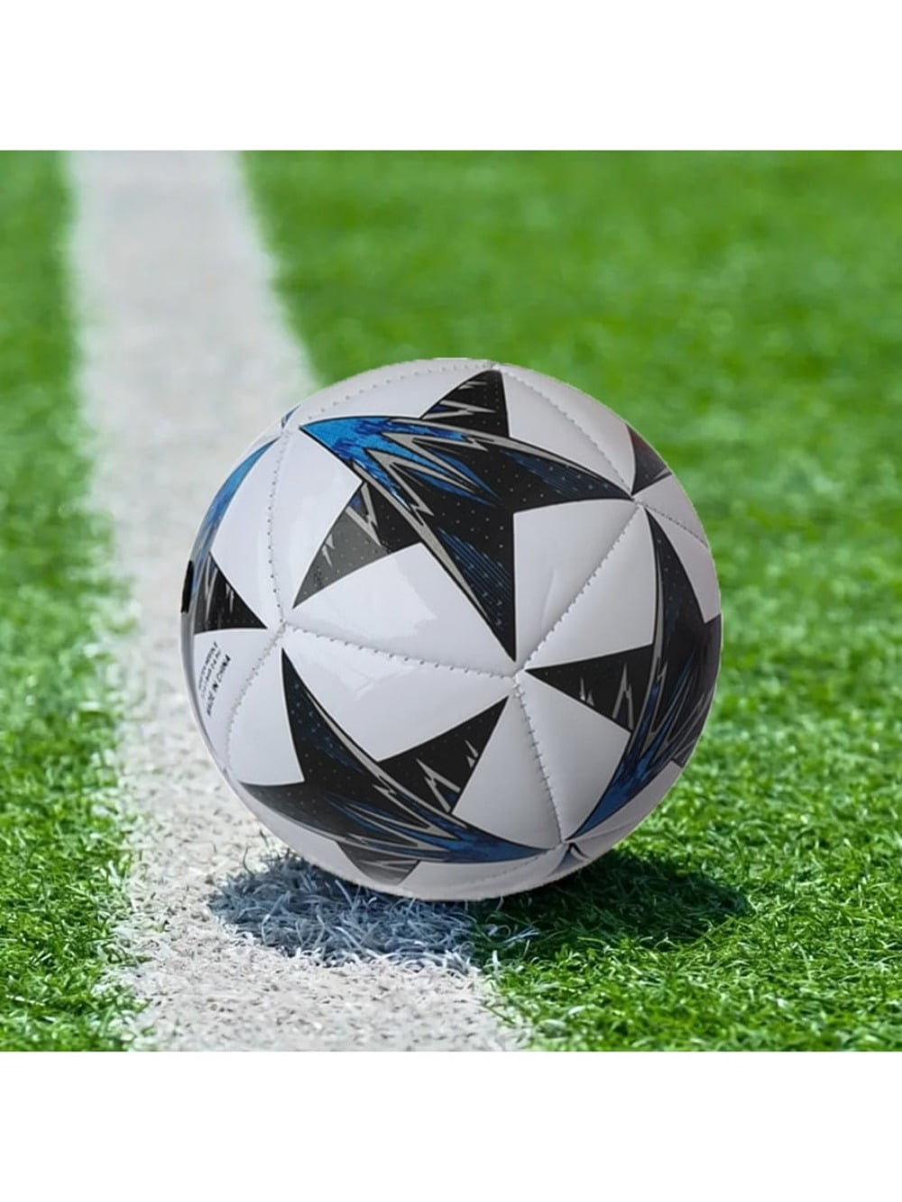 Size 2 Star Design Soccer Ball, White/Green, 1 Pack