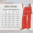thumbnail image 2 of TEMOFON Pants for Women Wide Leg Linen Pant Palazzo Summer Casual Flowy Pants with Pocket Orange Drawstring Loose Comfy Soft Pants S, 2 of 10