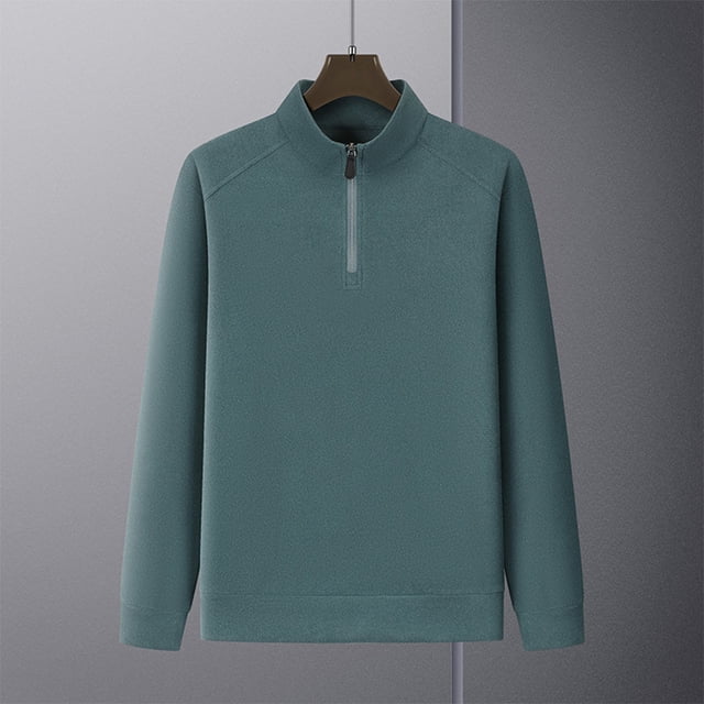 pstuiky manga larga para hombre, Blusa/camisa informal y moderna de color liso con cuello alto, manga larga y bolsillo con cremallera para hombre salir tops s