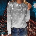 thumbnail image 1 of Économies de Rentrée Scolaire! Aqestyerly Haut de Noël pour Femmes Liquidation Mode T-Shirt Décontracté à Manches Longues Col Rond Imprimé Blouse Tops, 1 of 5