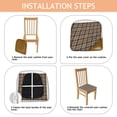 thumbnail image 4 of Brown Beige Plaid Checkered Seat Covers for Dining Room Chairs Set Of 4,Stretch Printed Washable Chair Seat Cover with Elastic Ties and Button,Removable Waterproof Couch Cushion Covers, 4 of 6
