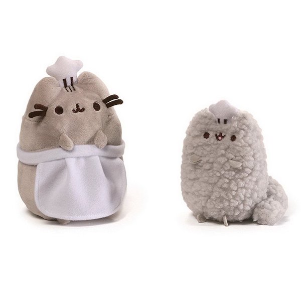 Gund Pusheen And Stormy With Balloons Plush Stuffed Animals, Set Of 2, Gray