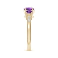 thumbnail image 3 of ANGARA Natural 0.8 Ct. Amethyst with Diamond Classic Ring in 14K Yellow Gold for Women (Ring Size: 12), 3 of 9