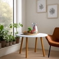 thumbnail image 6 of Rlietter White Round Dining Table Easy Assembly for 2-3 People Small Spaces, 6 of 9