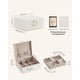 thumbnail image 5 of Caja Joyero, Estuche de Joyas con 2 Capas, con Asa, Bandeja Flexible, 20.5 x 24 x 11 cm, Blanco, 5 of 8