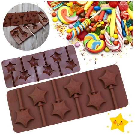 

Shiusina Silicone Lollipop Mold 8 Capacity Chocolate Hard Candy Mold Reusable Sweets Cake Mold
