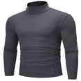 thumbnail image 4 of Mens Roll Turtle Neck Pullover Knitted Jumper Tops Sweater, 4 of 5