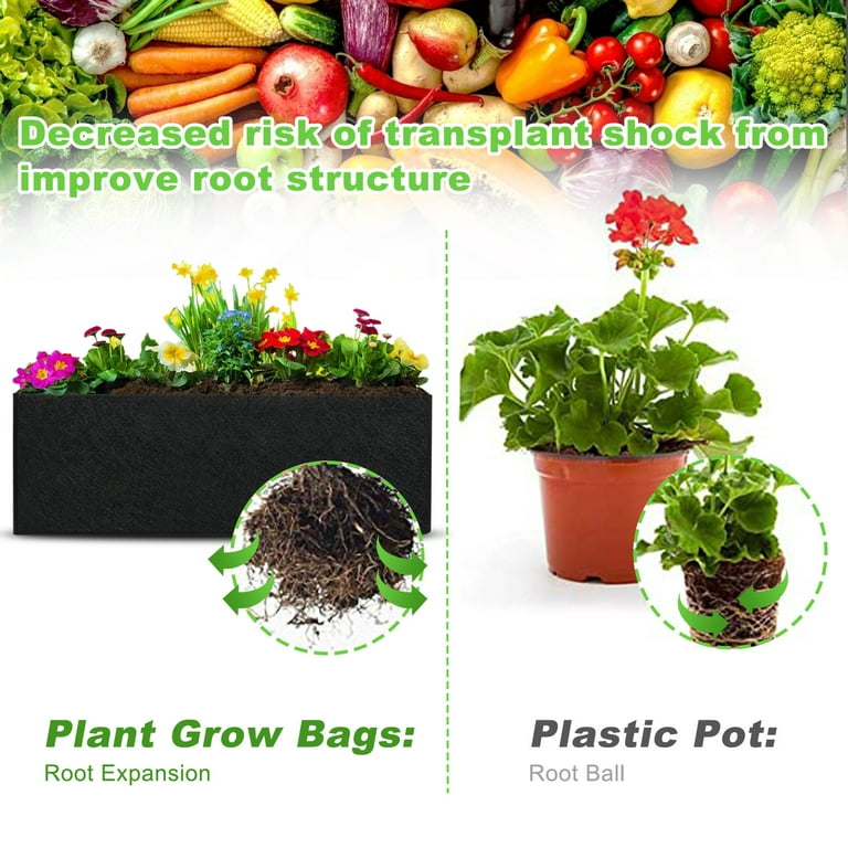 Agfabric Fabric Raised Garden Bed Square Plant Grow Bags Rectangular  Planting Container 8 Grids Black 128 gal 1PCS GB0306P1G128B - The Home Depot