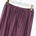 thumbnail image 4 of Shrysg Women's Casual Solid Color Loose Wide Leg Pajama Pants Elastic Waist Lightweight Comfort for All Seasons Purple, 4 of 5